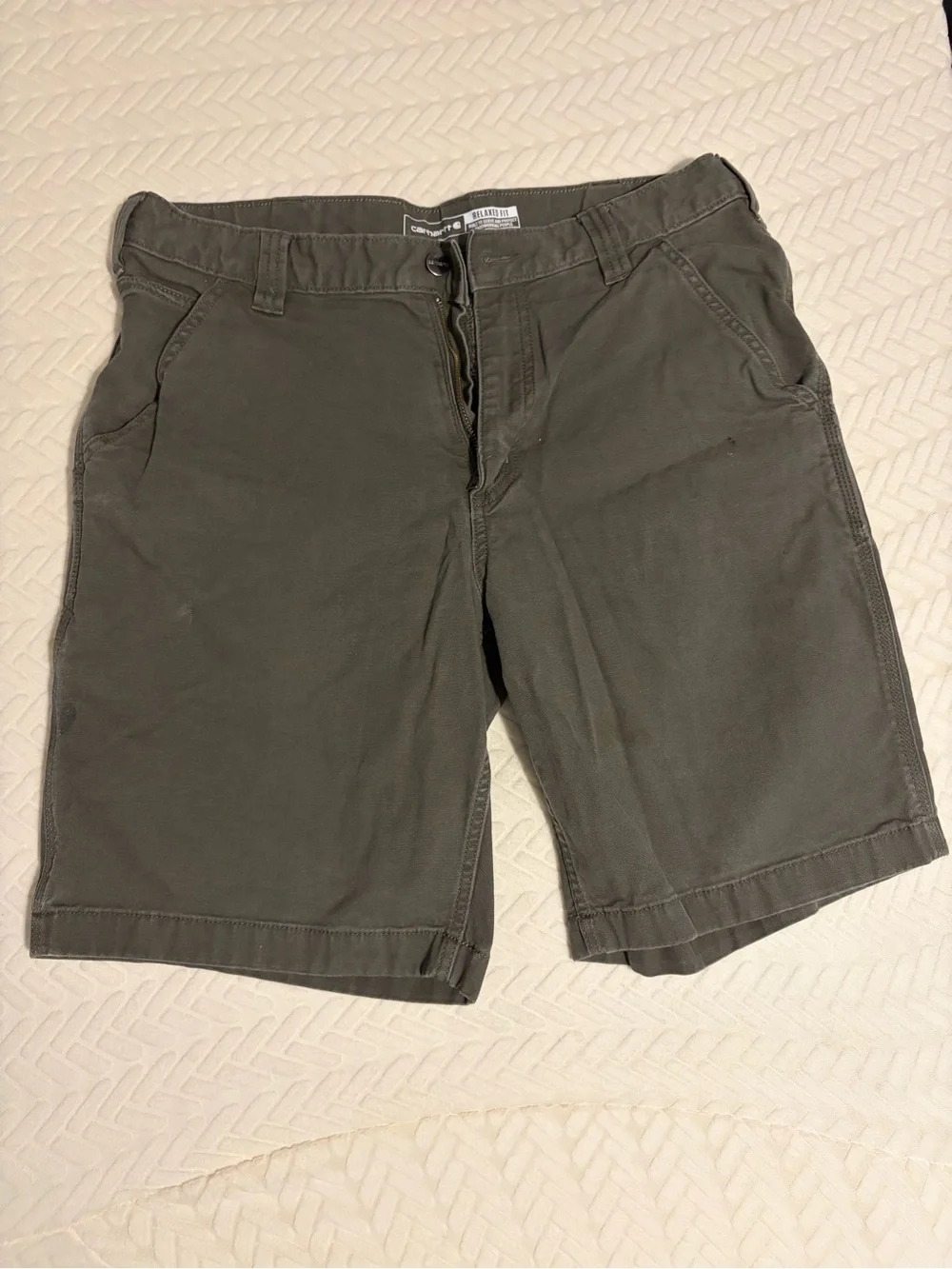Carhartt Men's Olive Work Shorts - Dark Olive